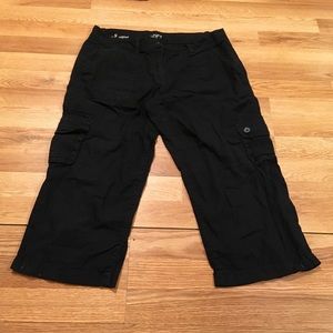 Loft Black Cargo Capris Size 8 Original